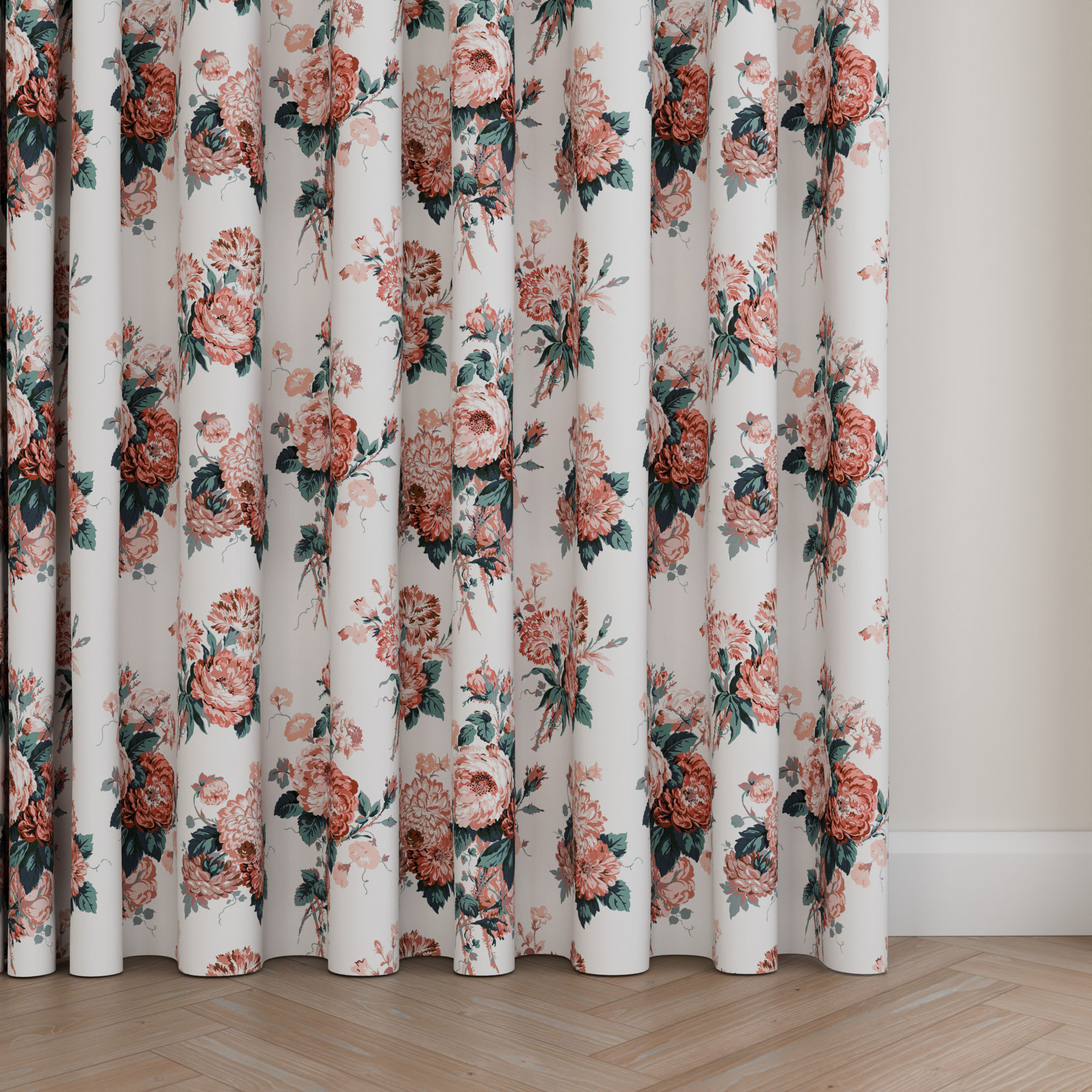 Laura Ashley Cecilia Pale Cranberry Wave Curtain - Image 5