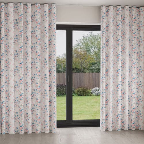 Laura Ashley Charlotte Coral Pink Wave Curtain