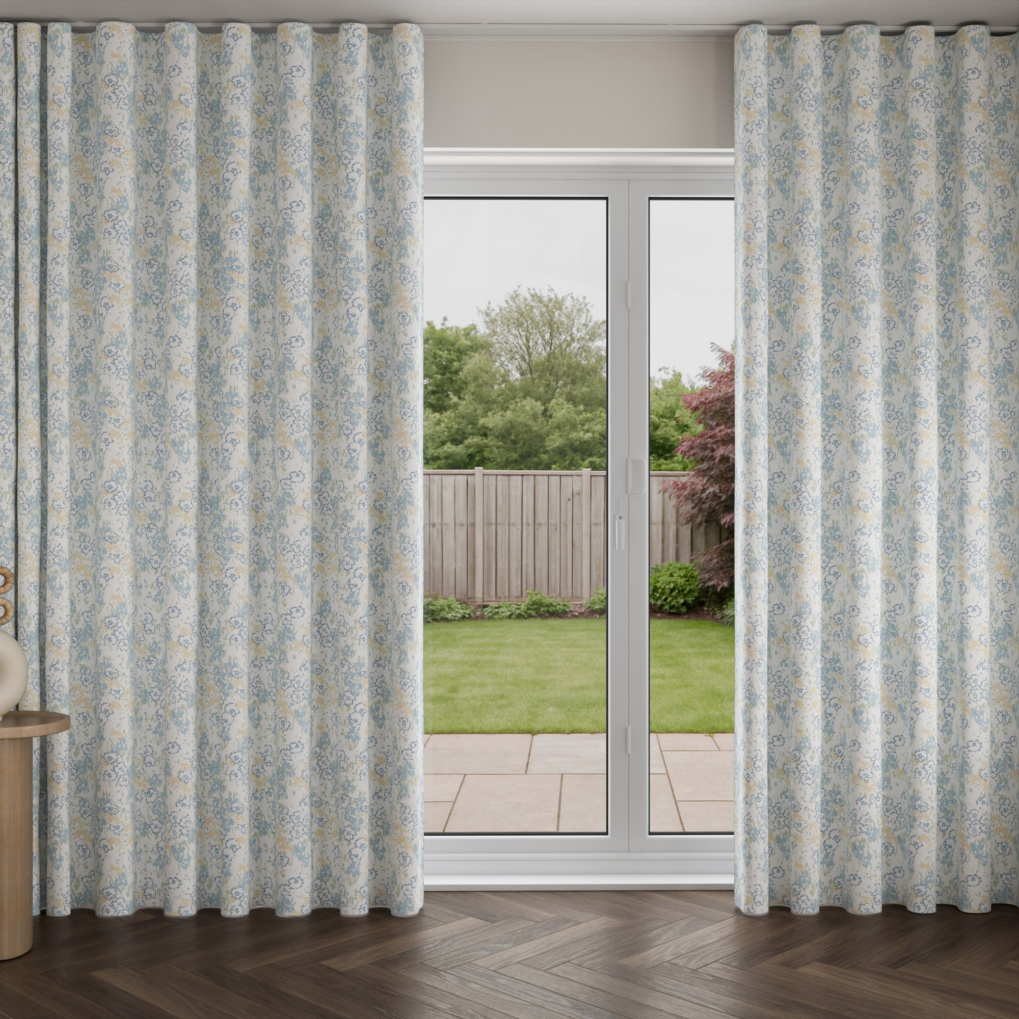 Laura Ashley Conwy Blue Sky Wave Curtain - Image 3