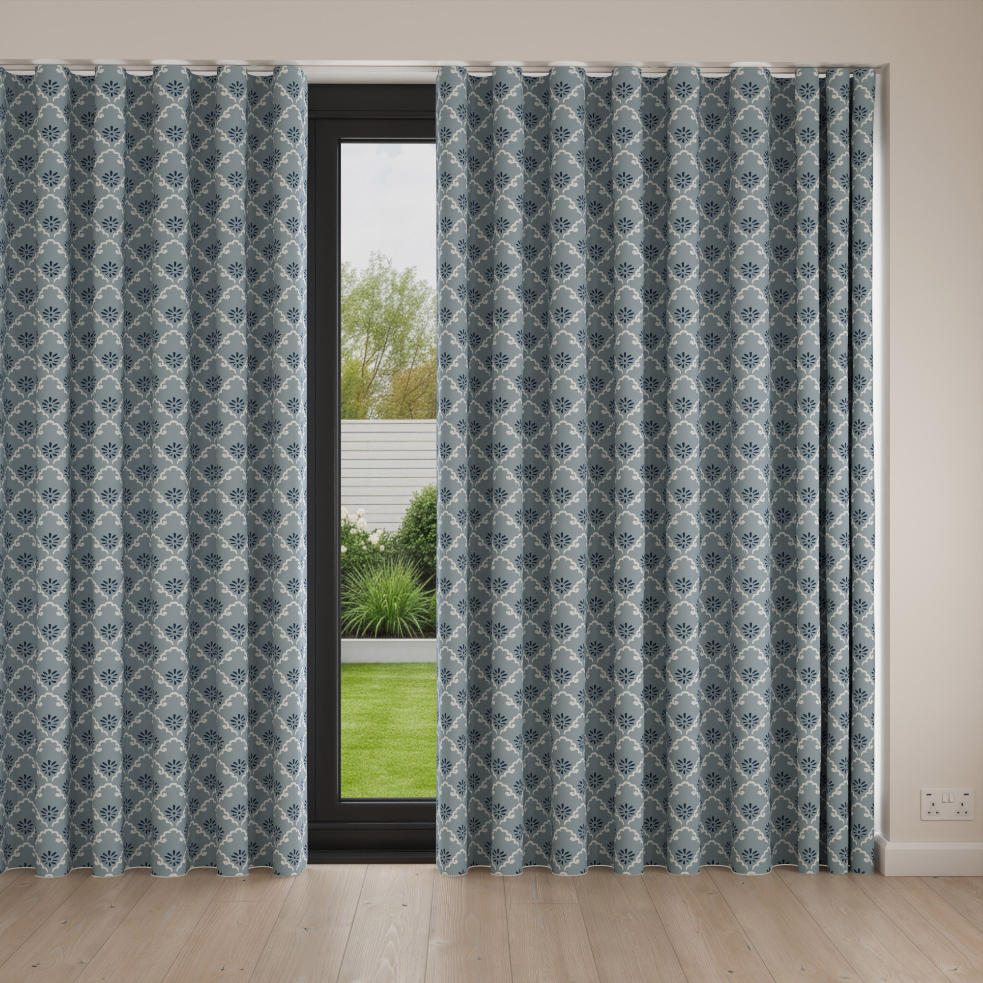 Laura Ashley Coralie Pale Seaspray Wave Curtain - Image 4