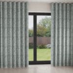 Laura Ashley Coulderton Leaves Dark Duck Egg Wave Curtain