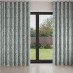 Laura Ashley Coulderton Leaves Dark Duck Egg Wave Curtain