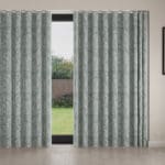 Laura Ashley Coulderton Leaves Dark Duck Egg Wave Curtain