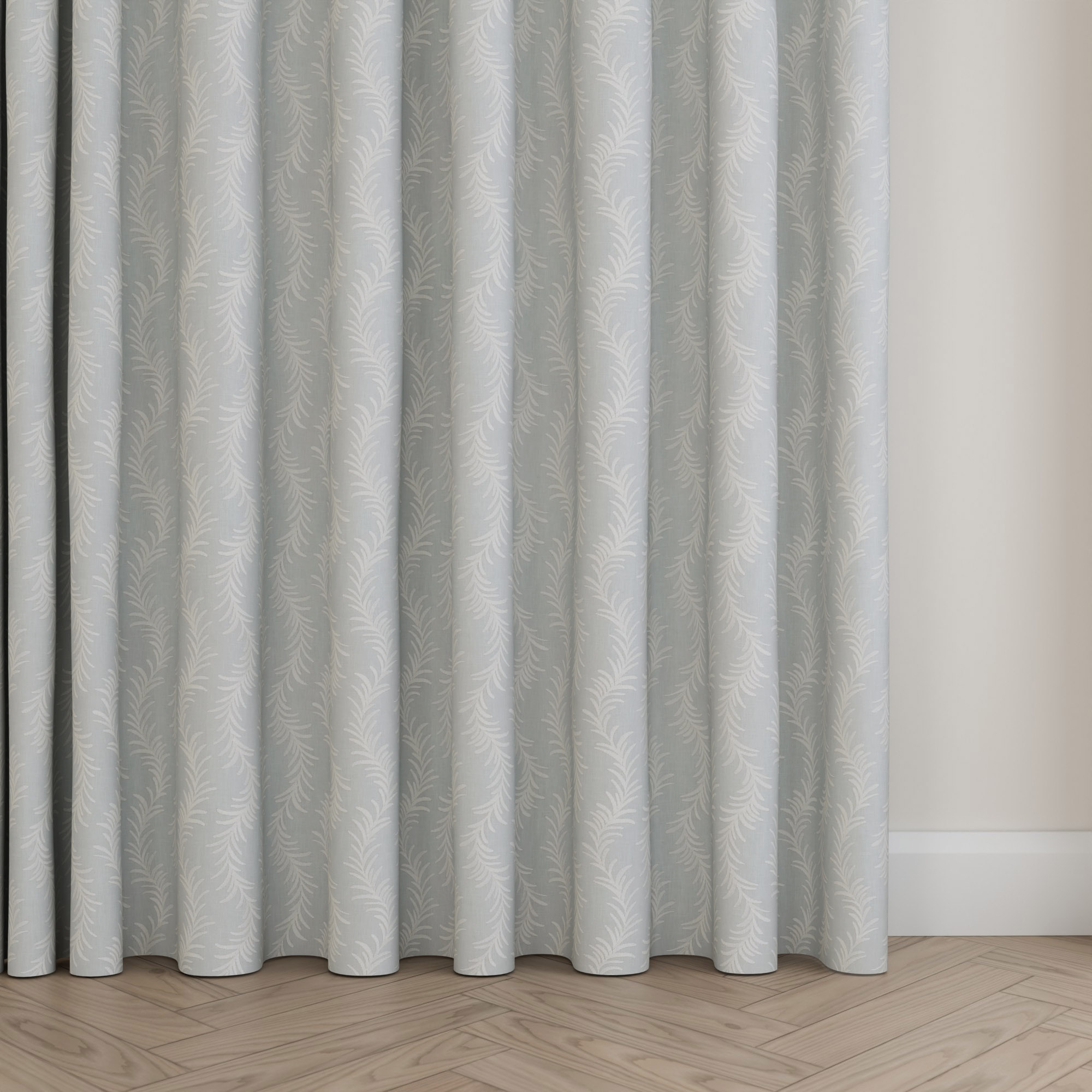 Laura Ashley Dee Slate White Wave Curtain - Image 5