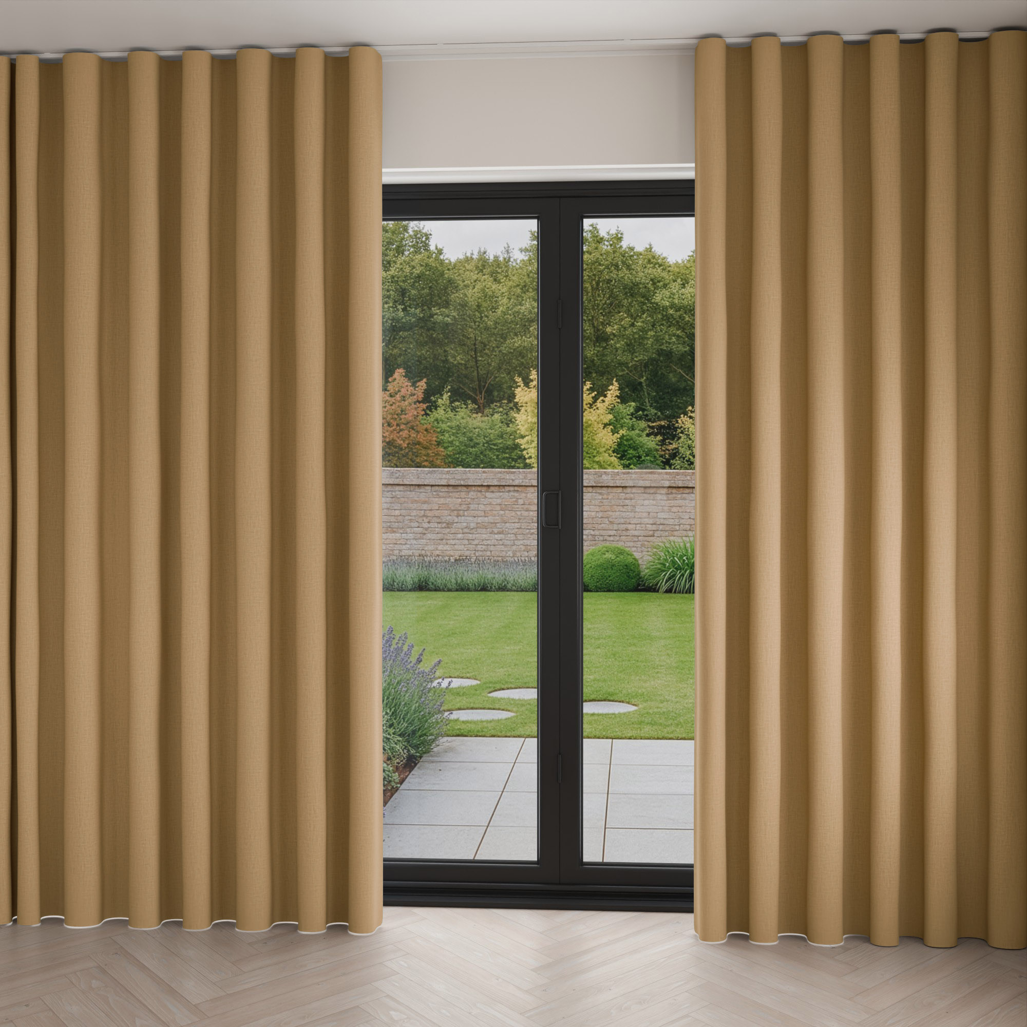 Laura Ashley Easton Gold Wave Curtain