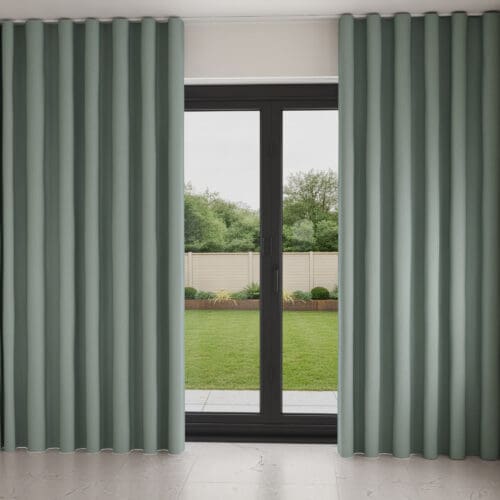 Laura Ashley Easton Grey Green Wave Curtain