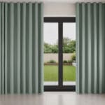 Laura Ashley Easton Grey Green Wave Curtain