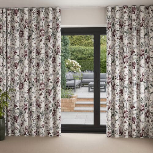 Laura Ashley Editas Garden Blackberry Purple Wave Curtain
