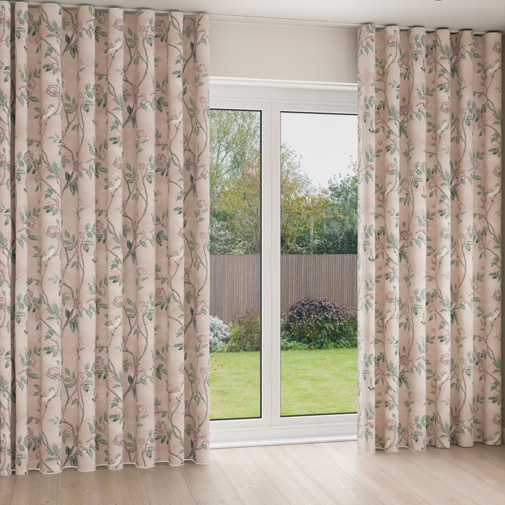 Laura Ashley Eglantine Blush Wave Curtain