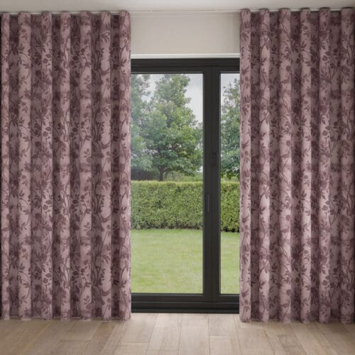 Laura Ashley Eglantine Silhouette Woven Mulberry Wave Curtain