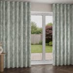 Laura Ashley Eglantine Silhouette Woven Smoke Green Wave Curtain