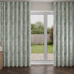 Laura Ashley Eglantine Silhouette Woven Smoke Green Wave Curtain