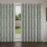 Laura Ashley Eglantine Silhouette Woven Smoke Green Wave Curtain