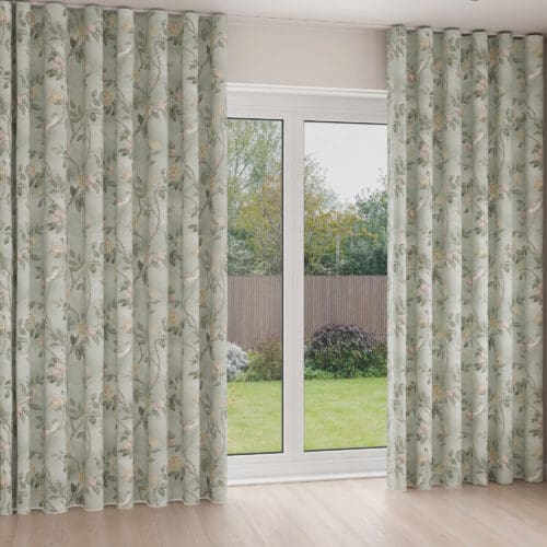 Laura Ashley Eglantine Smoke Green Wave Curtain