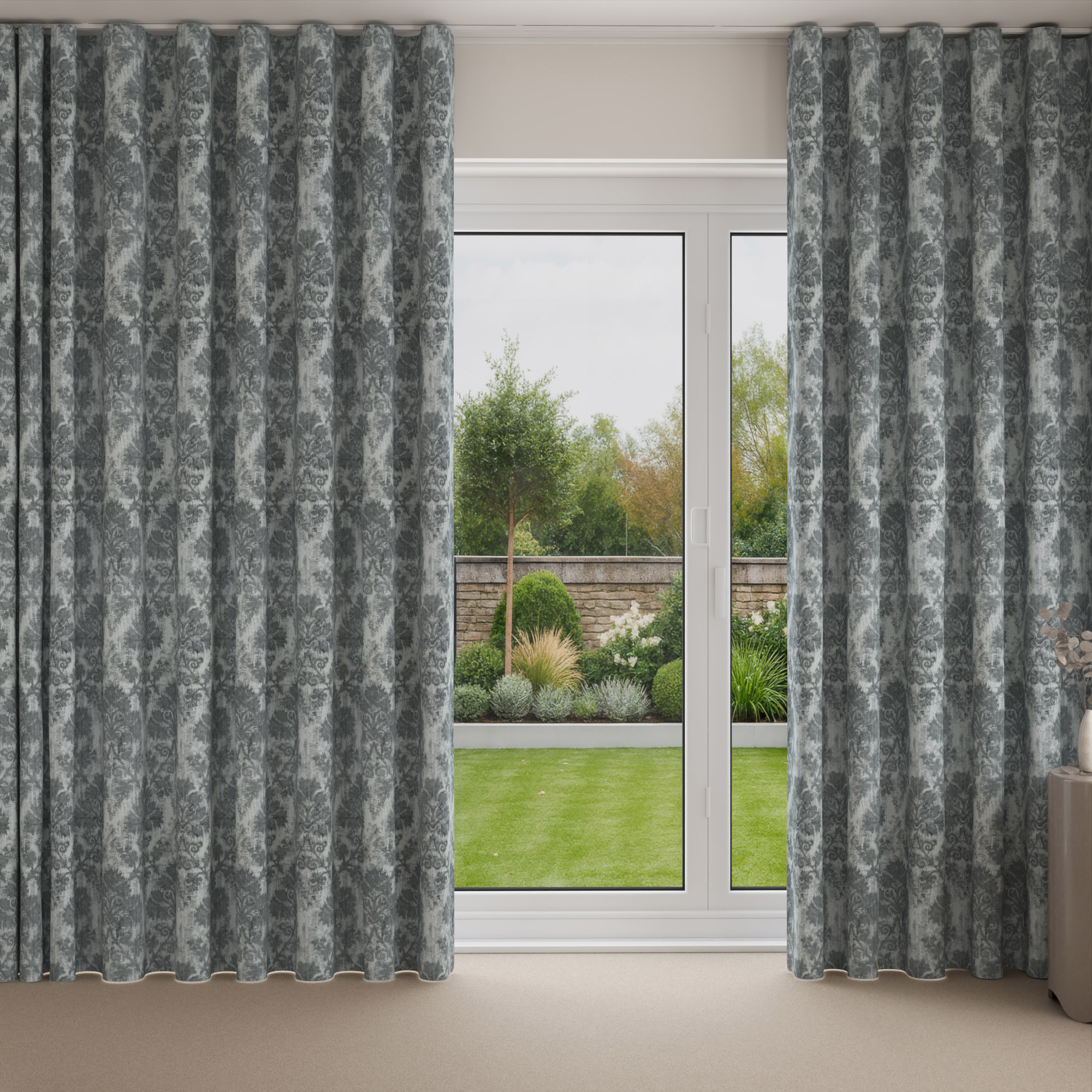 Laura Ashley Forden Slate Wave Curtain - Image 3