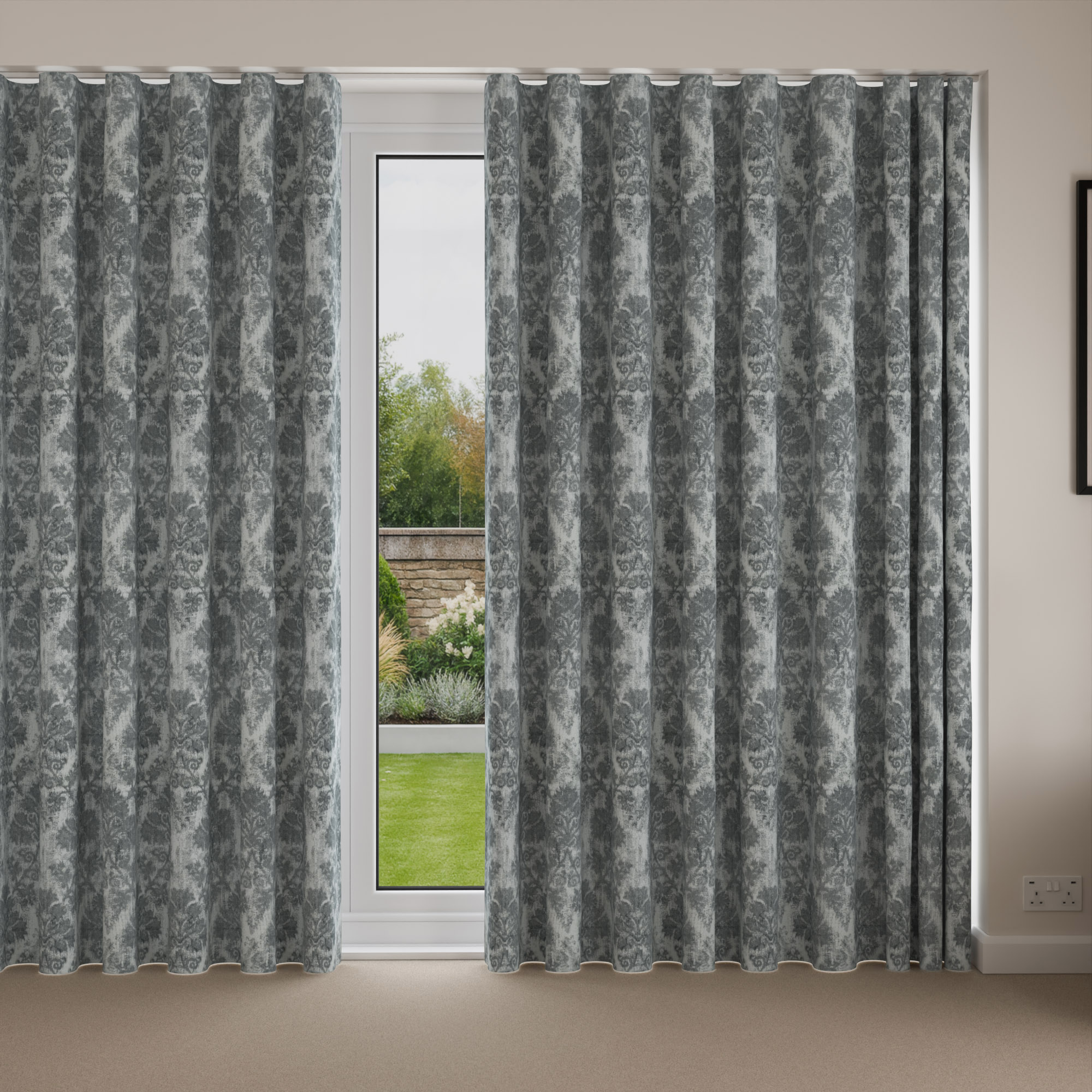 Laura Ashley Forden Slate Wave Curtain - Image 4