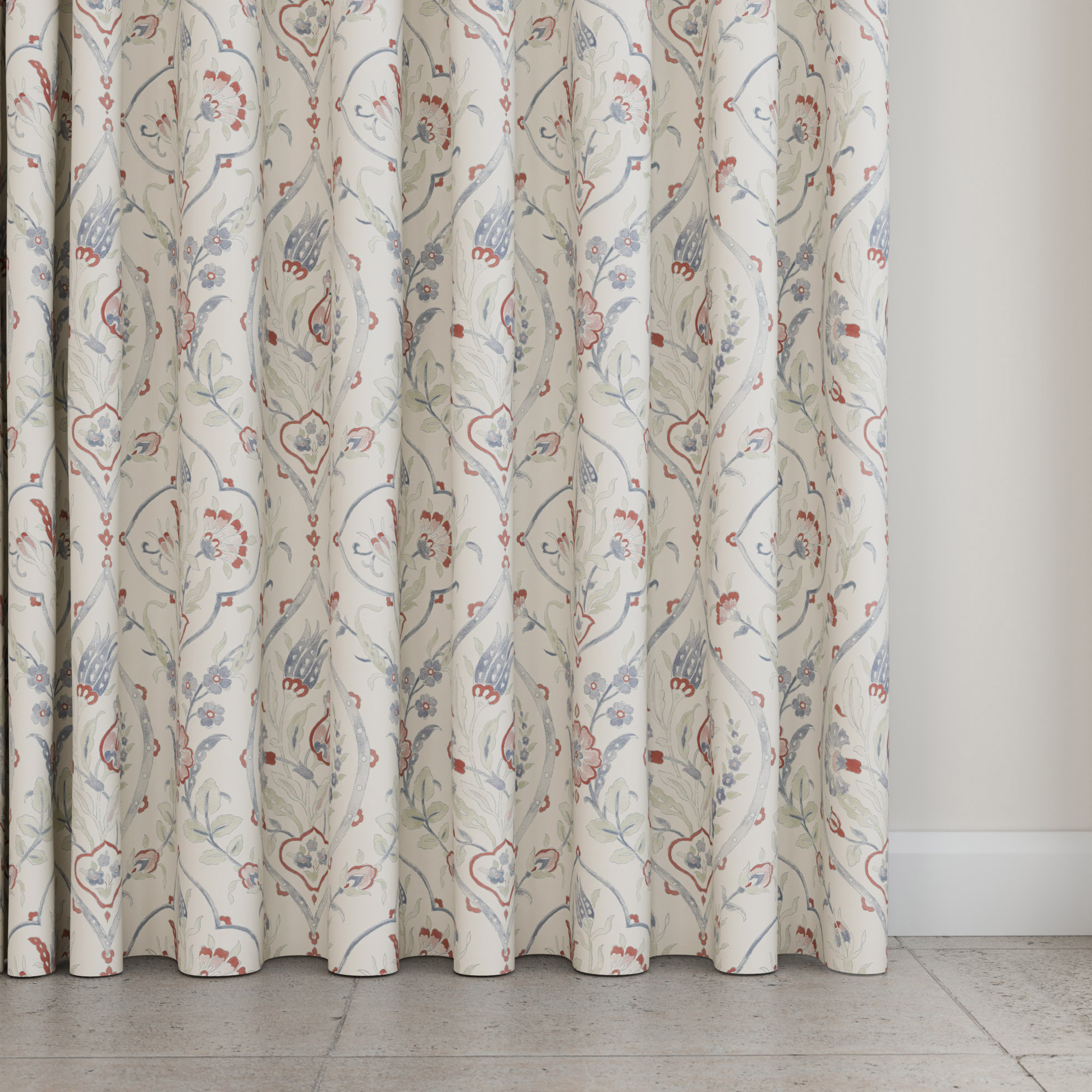 Laura Ashley Foscot Damask Crimson Red Wave Curtain - Image 5