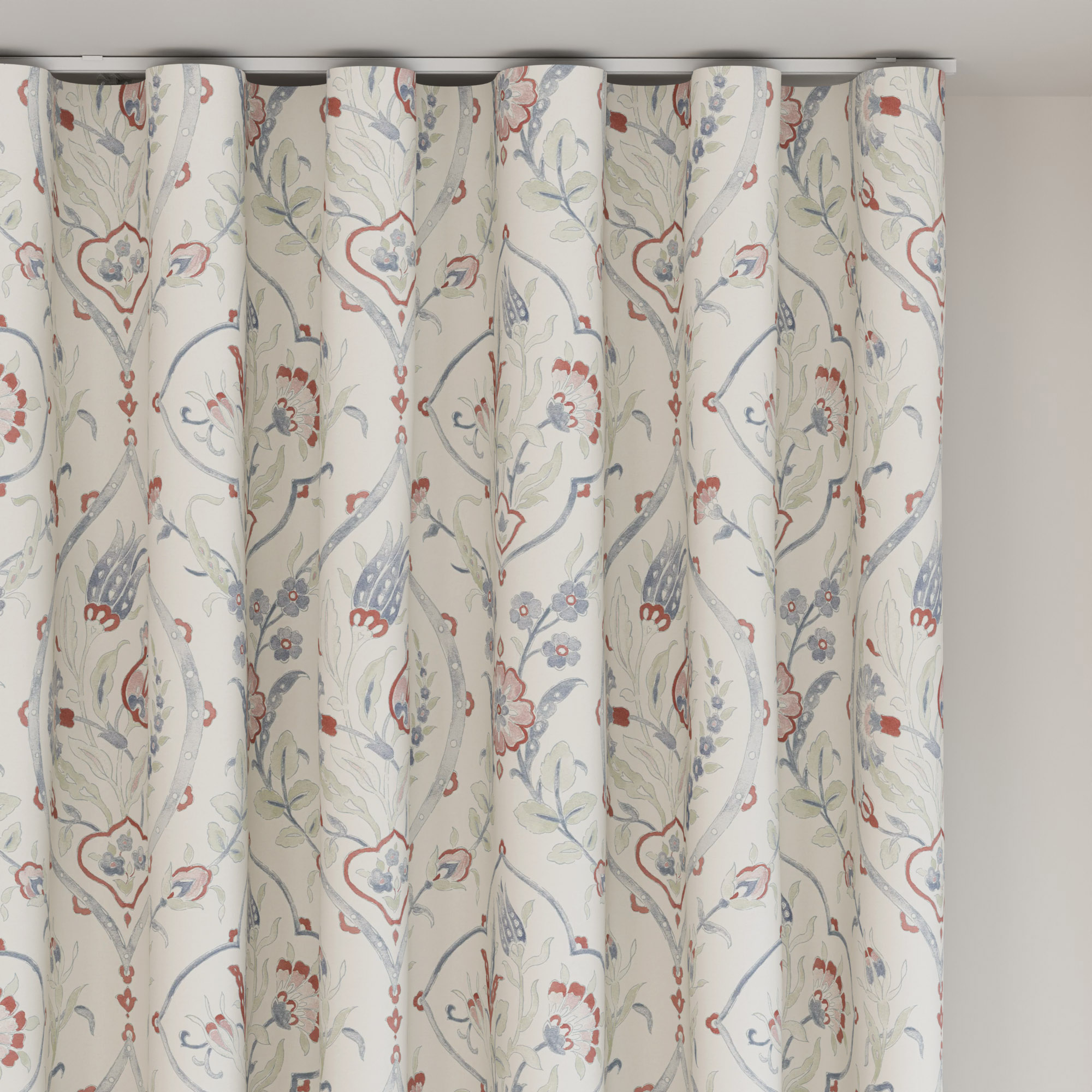 Laura Ashley Foscot Damask Crimson Red Wave Curtain - Image 6