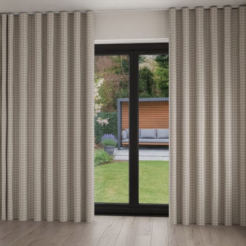 Laura Ashley Gingham Almond Wave Curtain