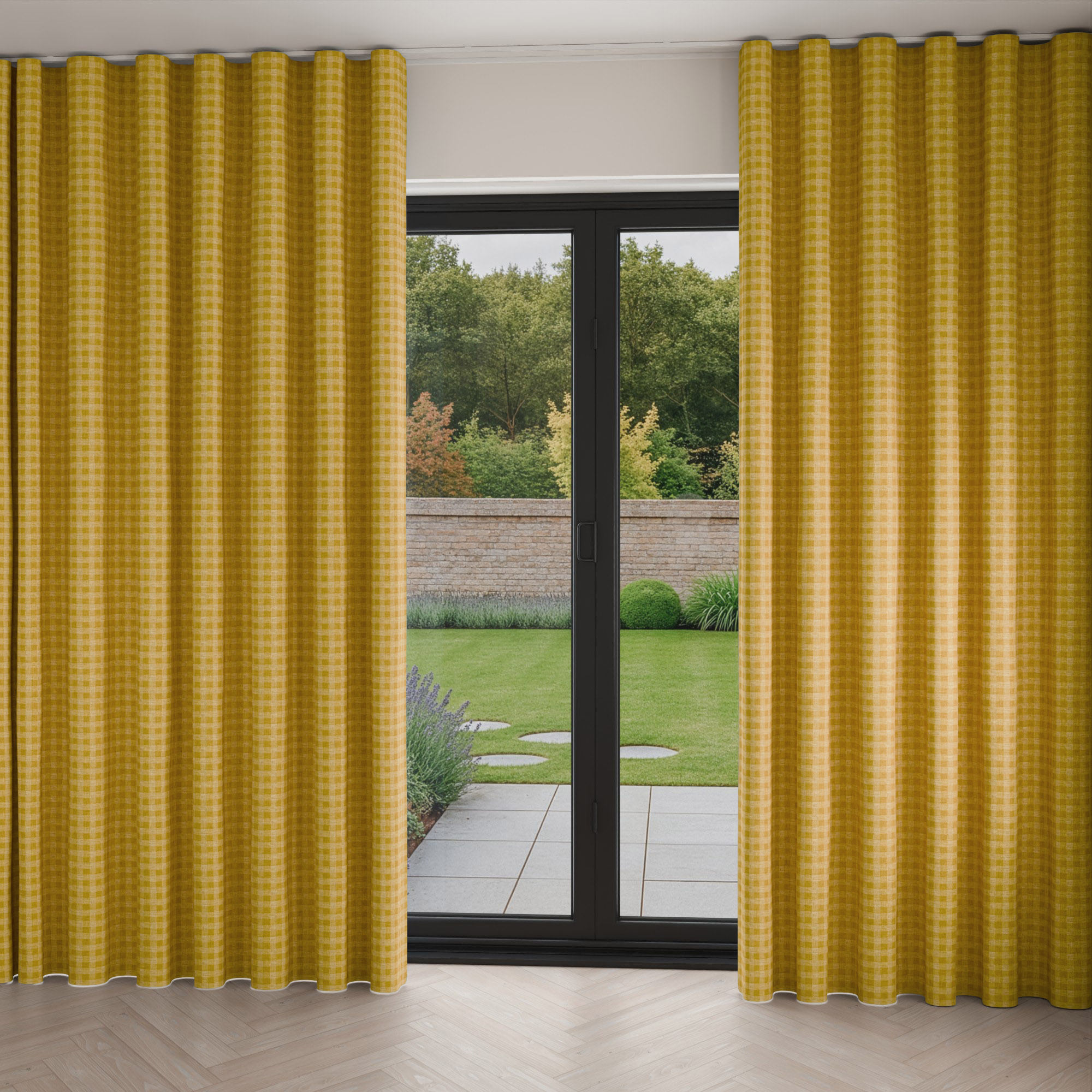 Laura Ashley Gingham Dijon Wave Curtain - Image 2