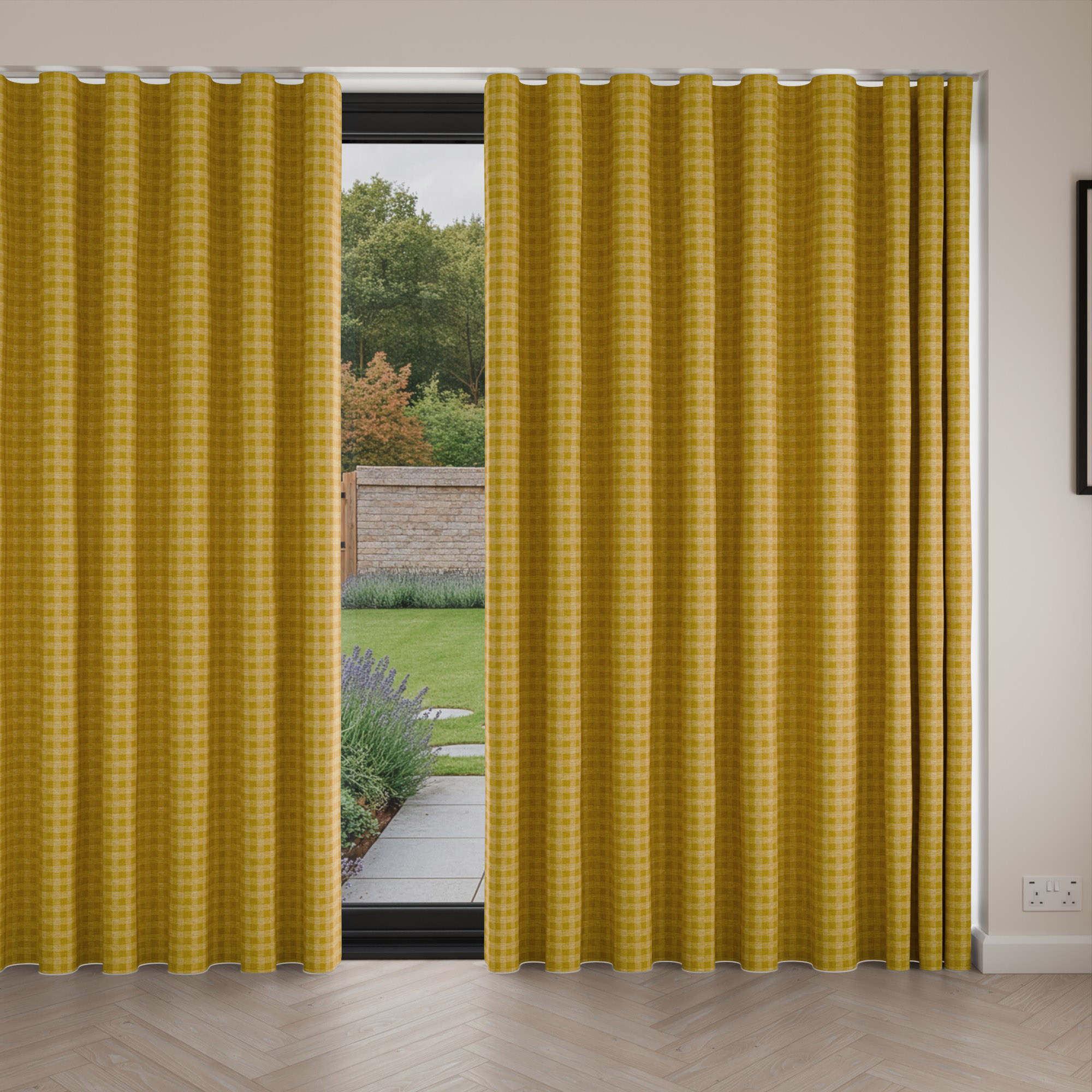 Laura Ashley Gingham Dijon Wave Curtain - Image 4
