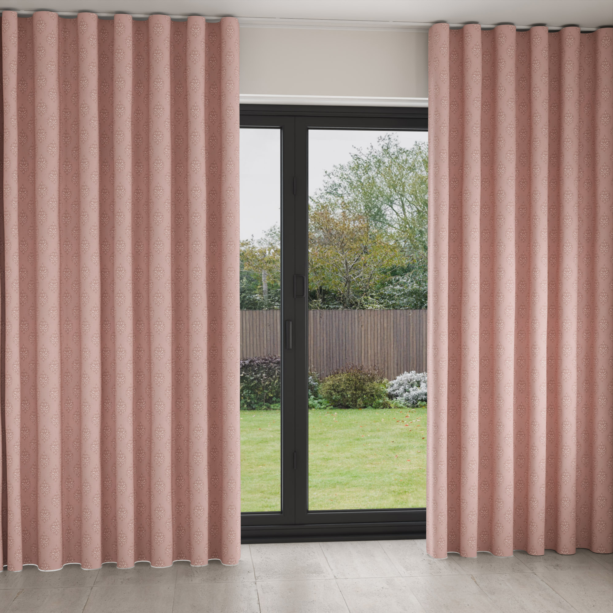 Laura Ashley Gower Blush Wave Curtain