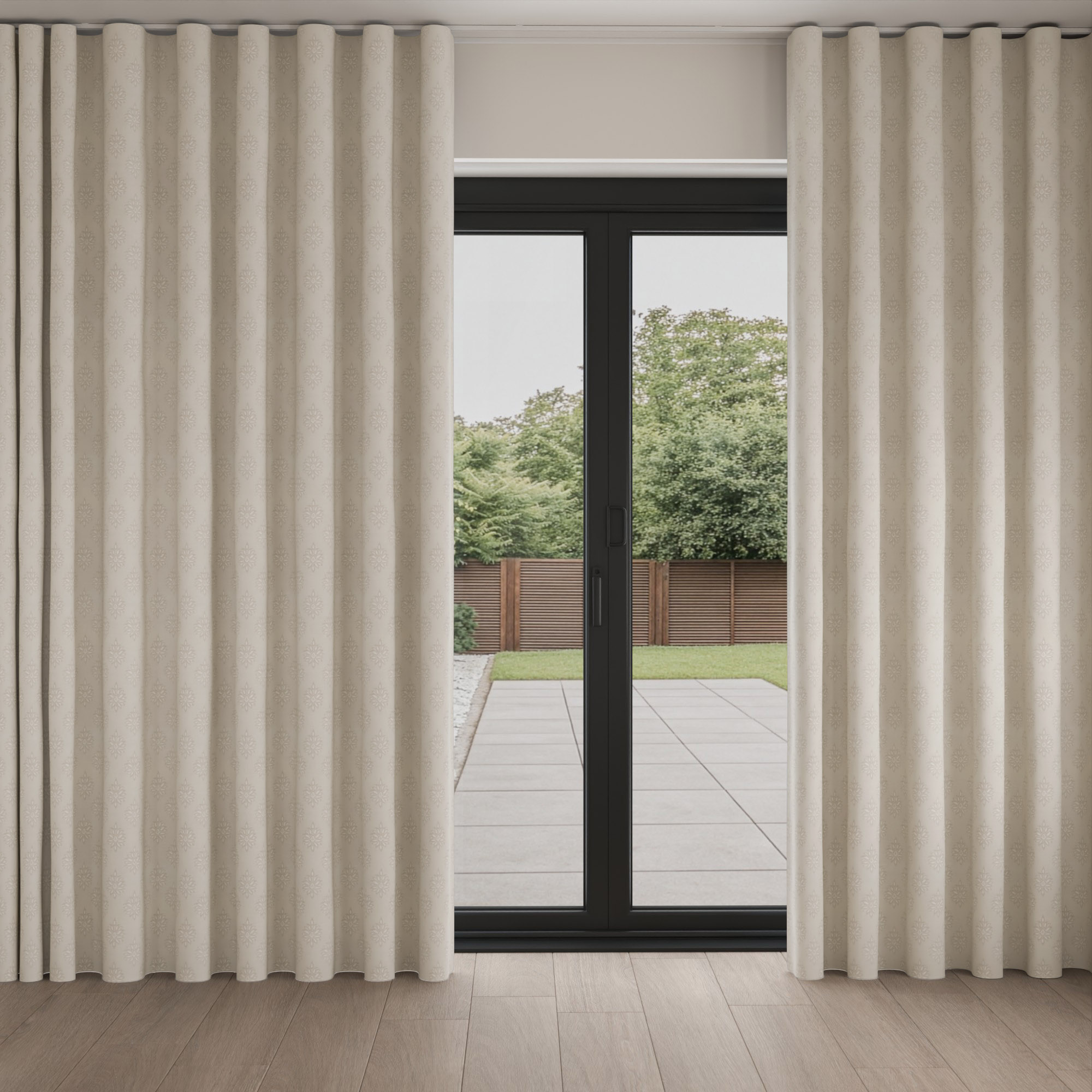 Laura Ashley Gower Dove Grey Wave Curtain - Image 3