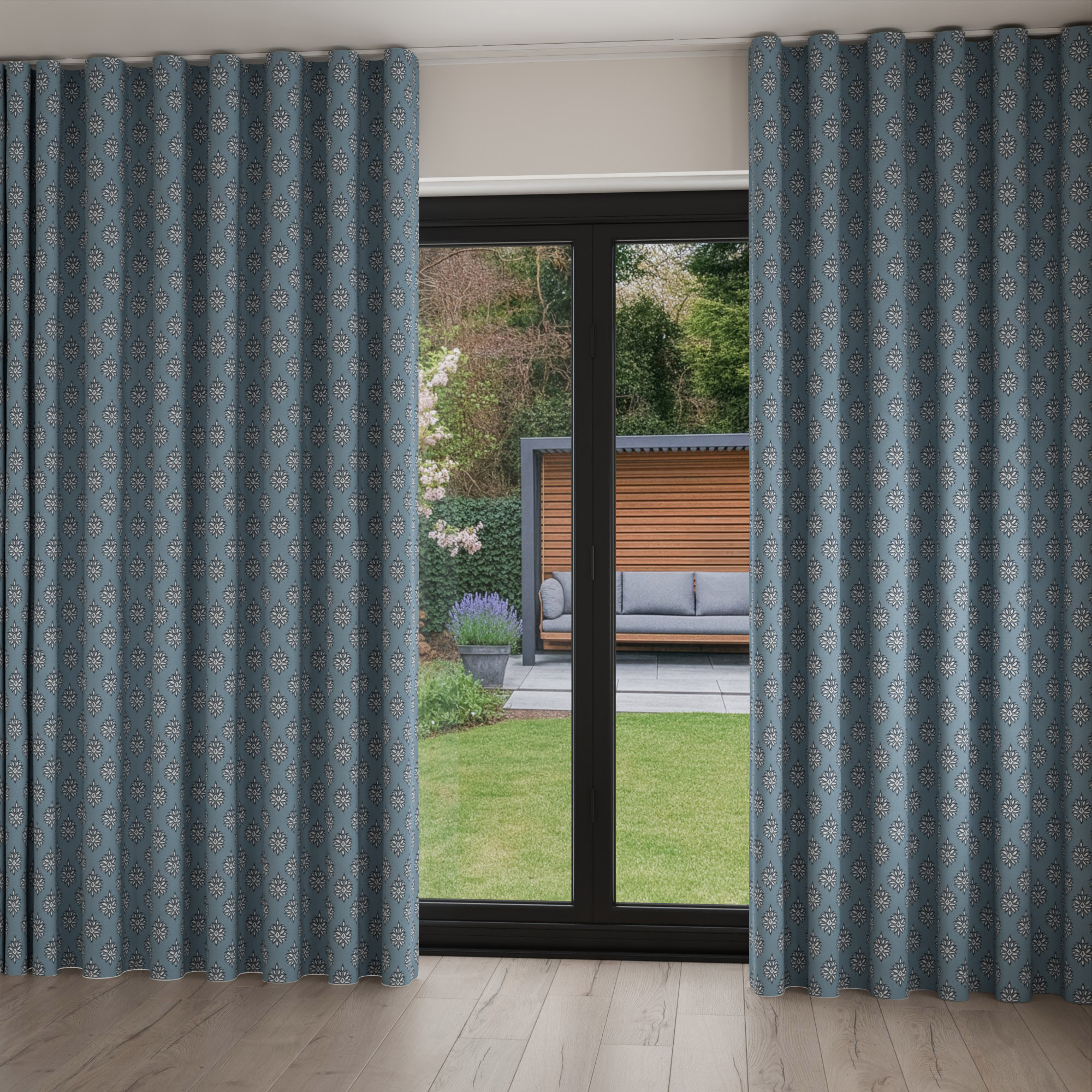 Laura Ashley Gower Seaspray Wave Curtain