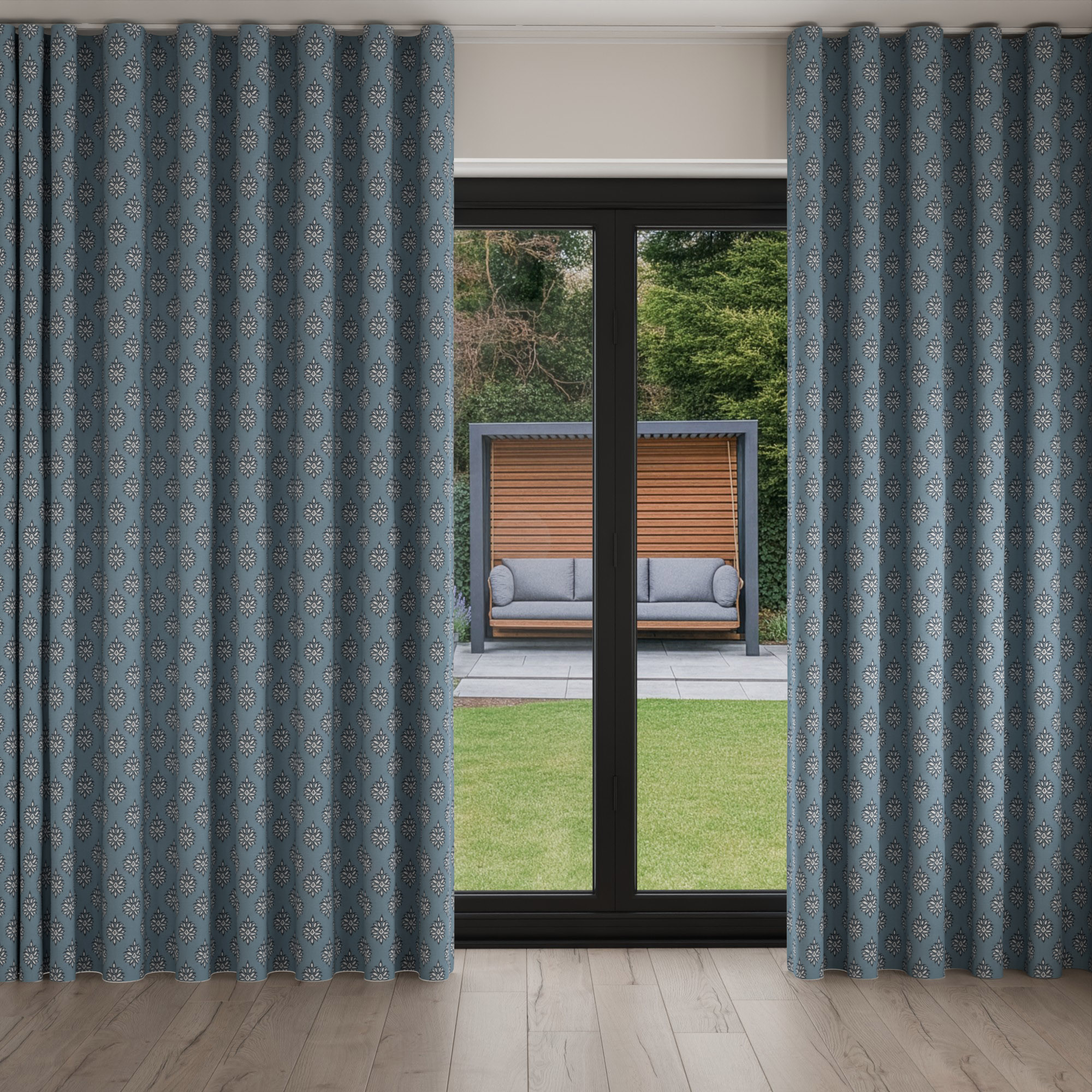 Laura Ashley Gower Seaspray Wave Curtain - Image 3