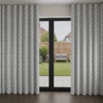 Laura Ashley Gower Slate White Wave Curtain