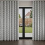 Laura Ashley Gower Slate White Wave Curtain