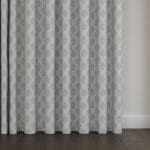 Laura Ashley Gower Slate White Wave Curtain