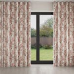 Laura Ashley Hollyhocks Coral Pink Wave Curtain