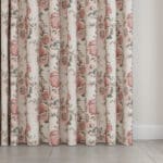 Laura Ashley Hollyhocks Coral Pink Wave Curtain