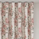 Laura Ashley Hollyhocks Coral Pink Wave Curtain