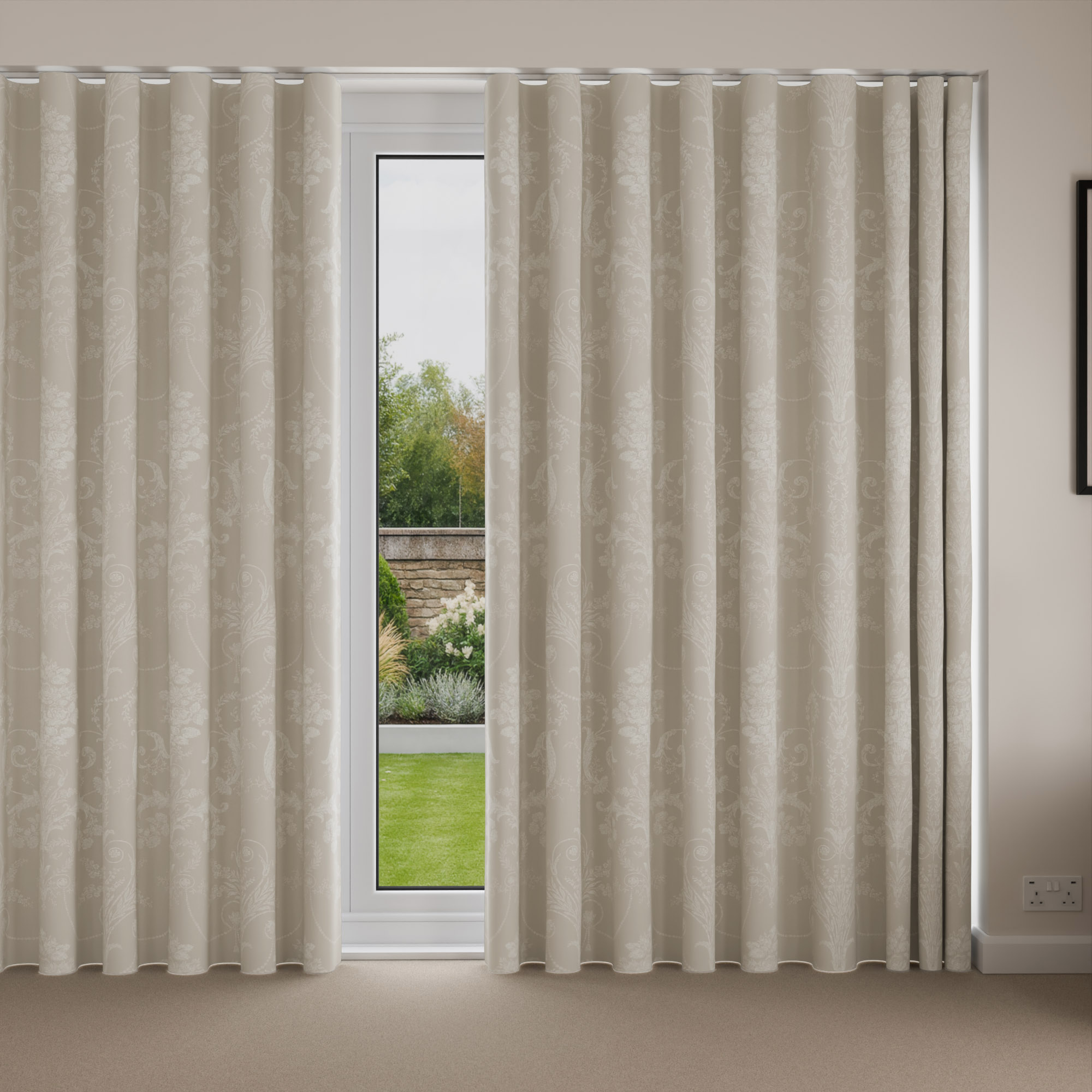 Laura Ashley Josette Dove Grey Wave Curtain - Image 4