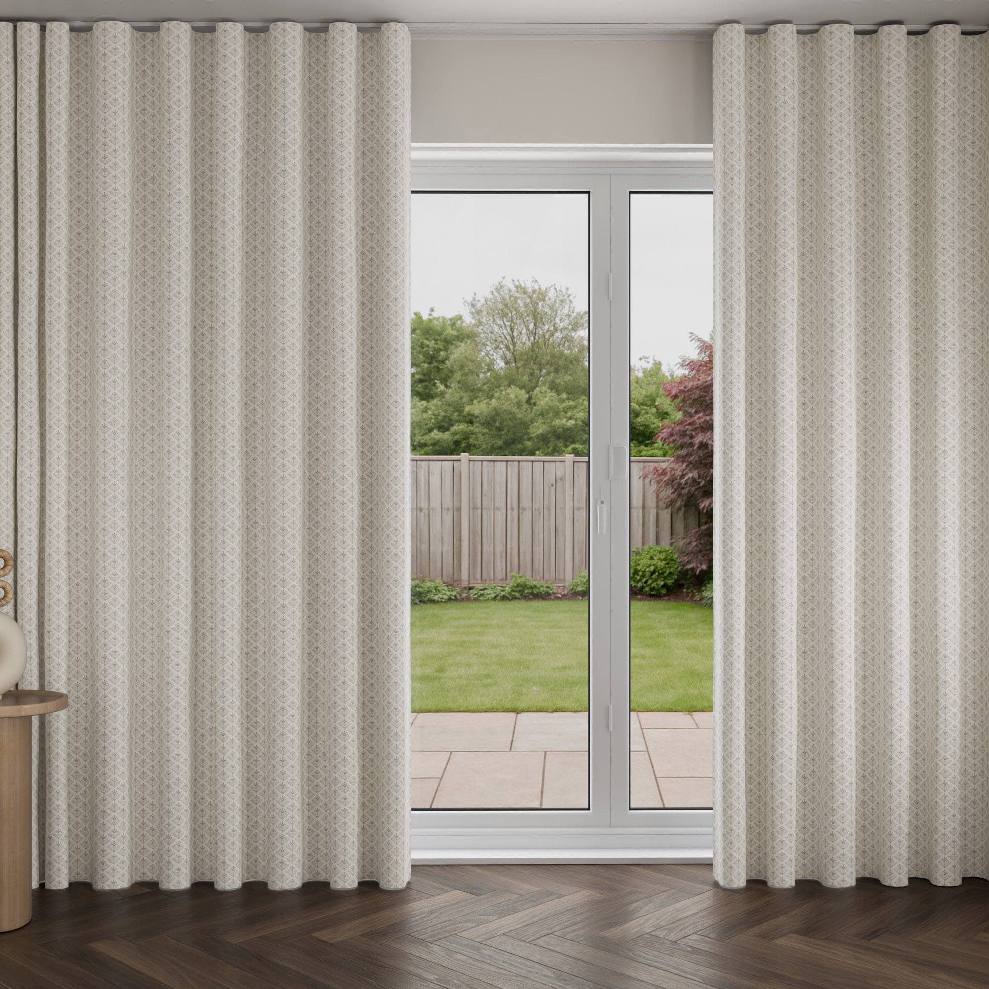 Laura Ashley Lady Fern Dark Dove Grey Wave Curtain - Image 3
