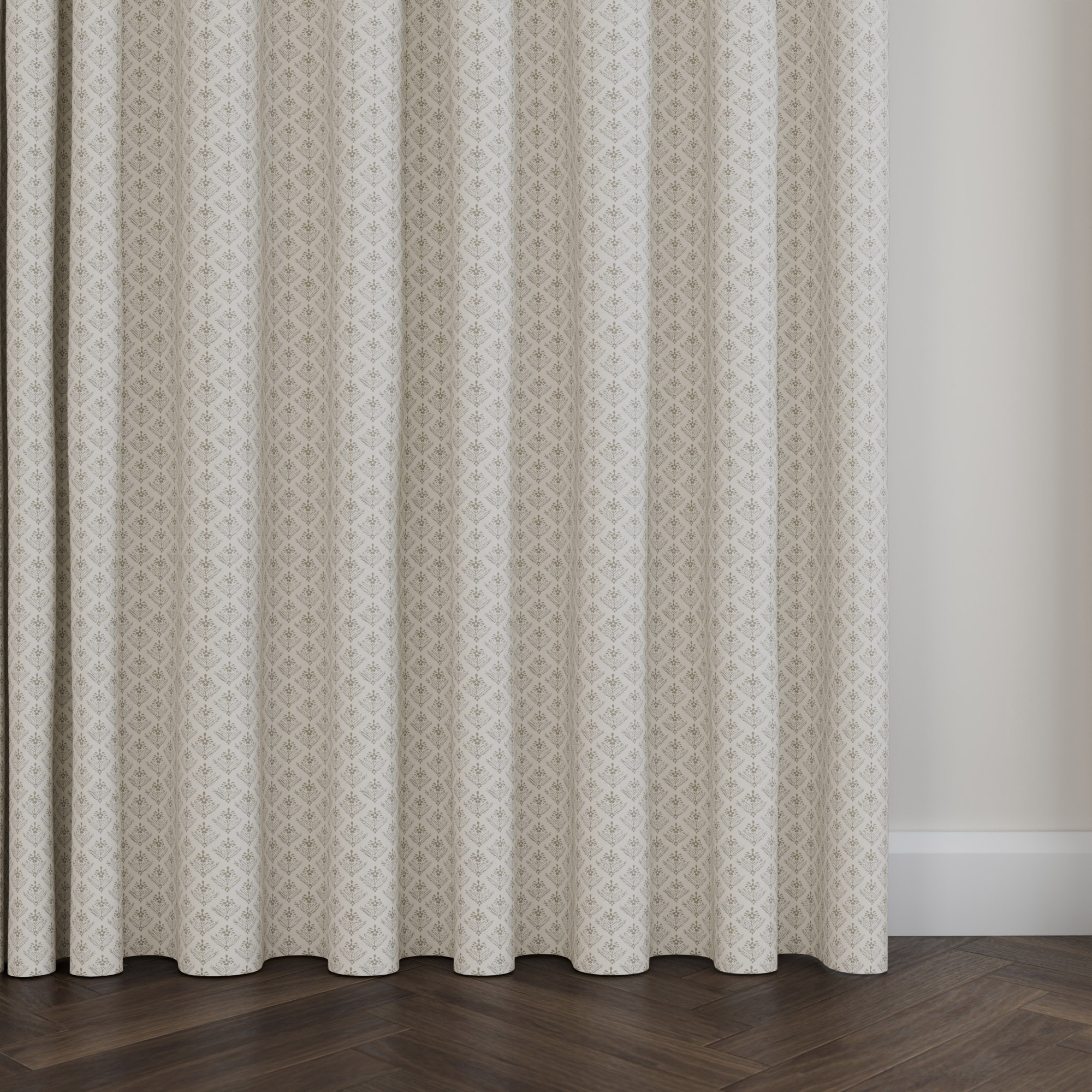 Laura Ashley Lady Fern Dark Dove Grey Wave Curtain - Image 5