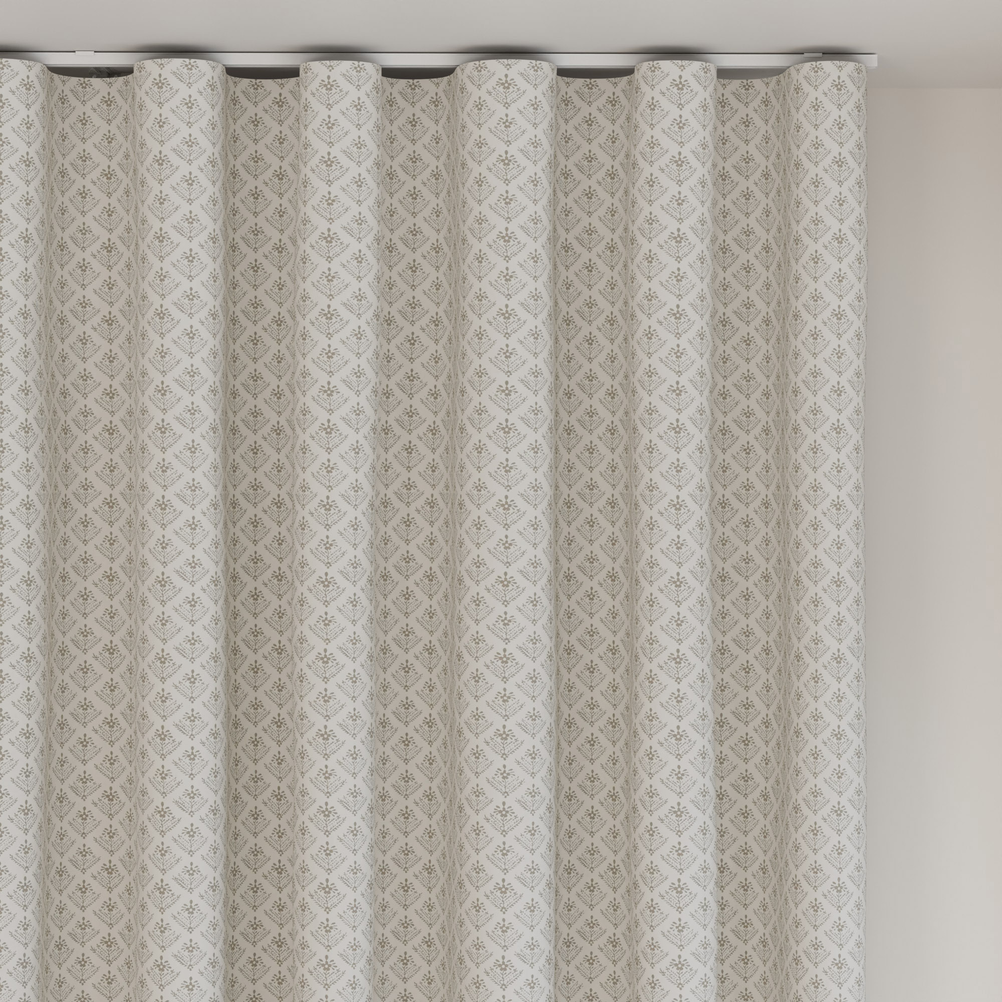 Laura Ashley Lady Fern Dark Dove Grey Wave Curtain - Image 6