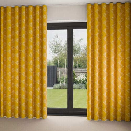 Laura Ashley Lady Fern Embroidery Dijon Wave Curtain
