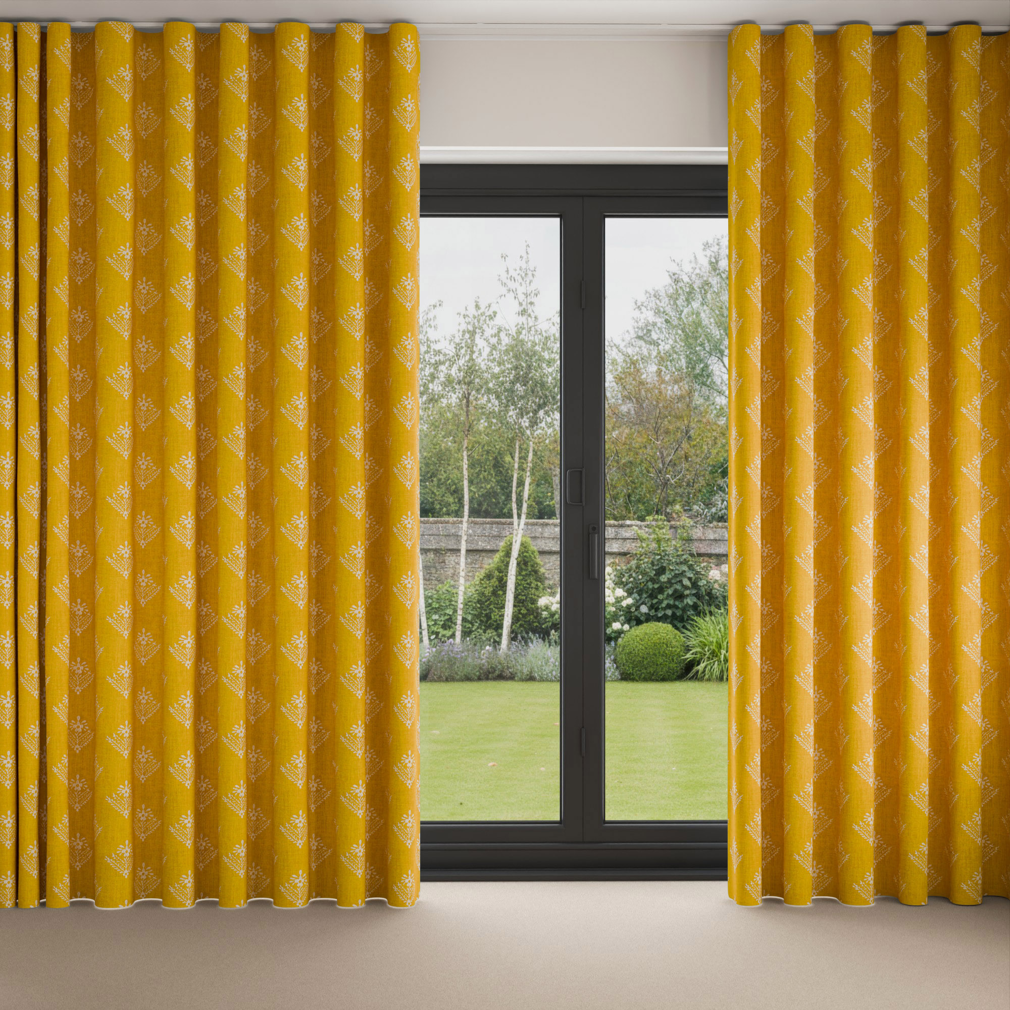 Laura Ashley Lady Fern Embroidery Dijon Wave Curtain - Image 3