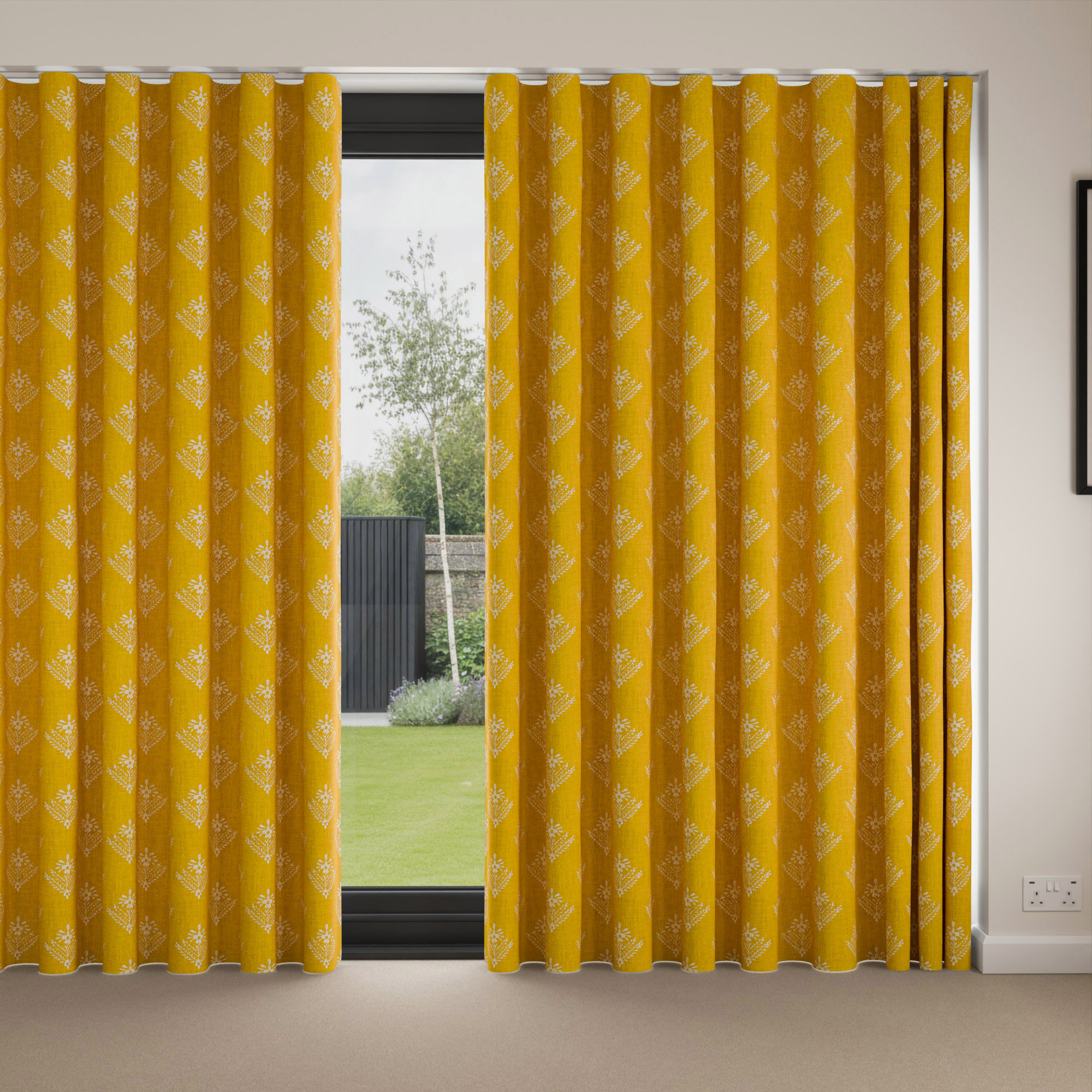 Laura Ashley Lady Fern Embroidery Dijon Wave Curtain - Image 4