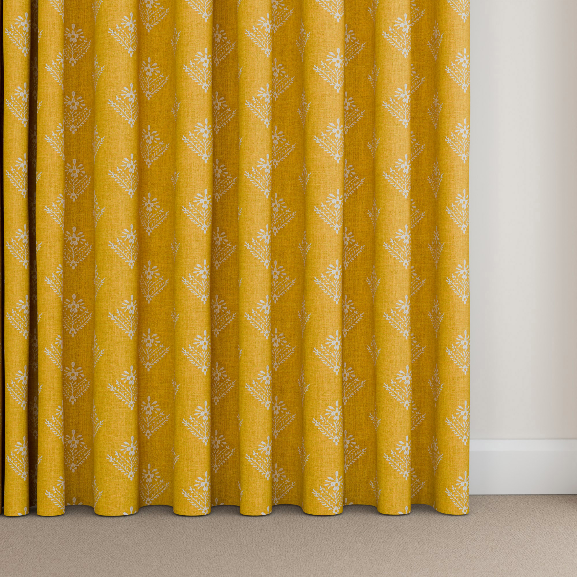 Laura Ashley Lady Fern Embroidery Dijon Wave Curtain - Image 5