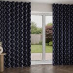 Laura Ashley Lady Fern Embroidery French Navy Wave Curtain