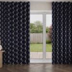 Laura Ashley Lady Fern Embroidery French Navy Wave Curtain