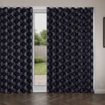 Laura Ashley Lady Fern Embroidery French Navy Wave Curtain