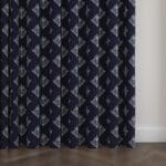 Laura Ashley Lady Fern Embroidery French Navy Wave Curtain