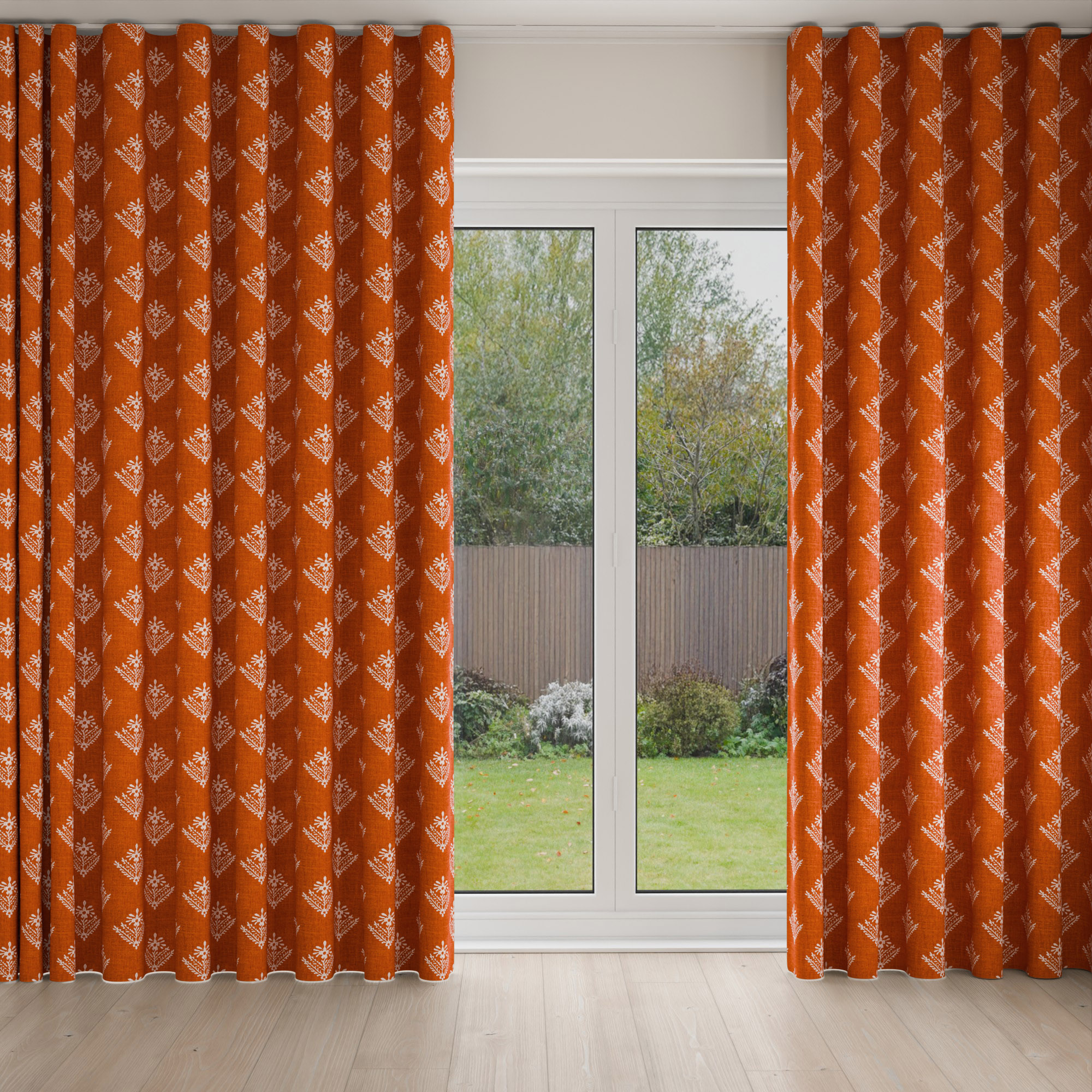 Laura Ashley Lady Fern Embroidery Tomato Wave Curtain - Image 3