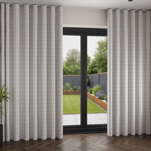 Laura Ashley Lady Fern French Navy Wave Curtain