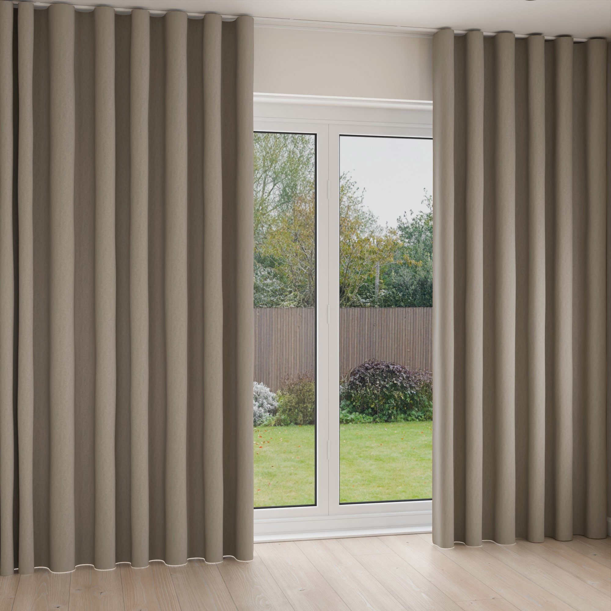 Laura Ashley Middleton Pale French Grey Wave Curtain